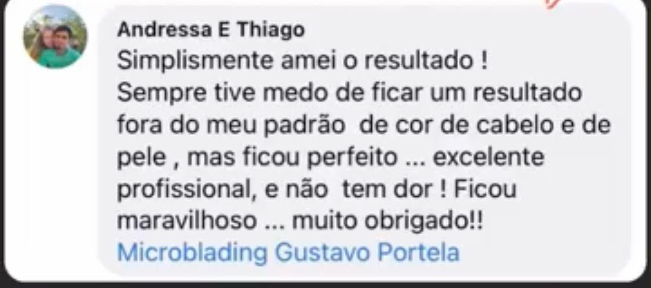 Depoimento de cliente do estúdio Gustavo Portela Microblading