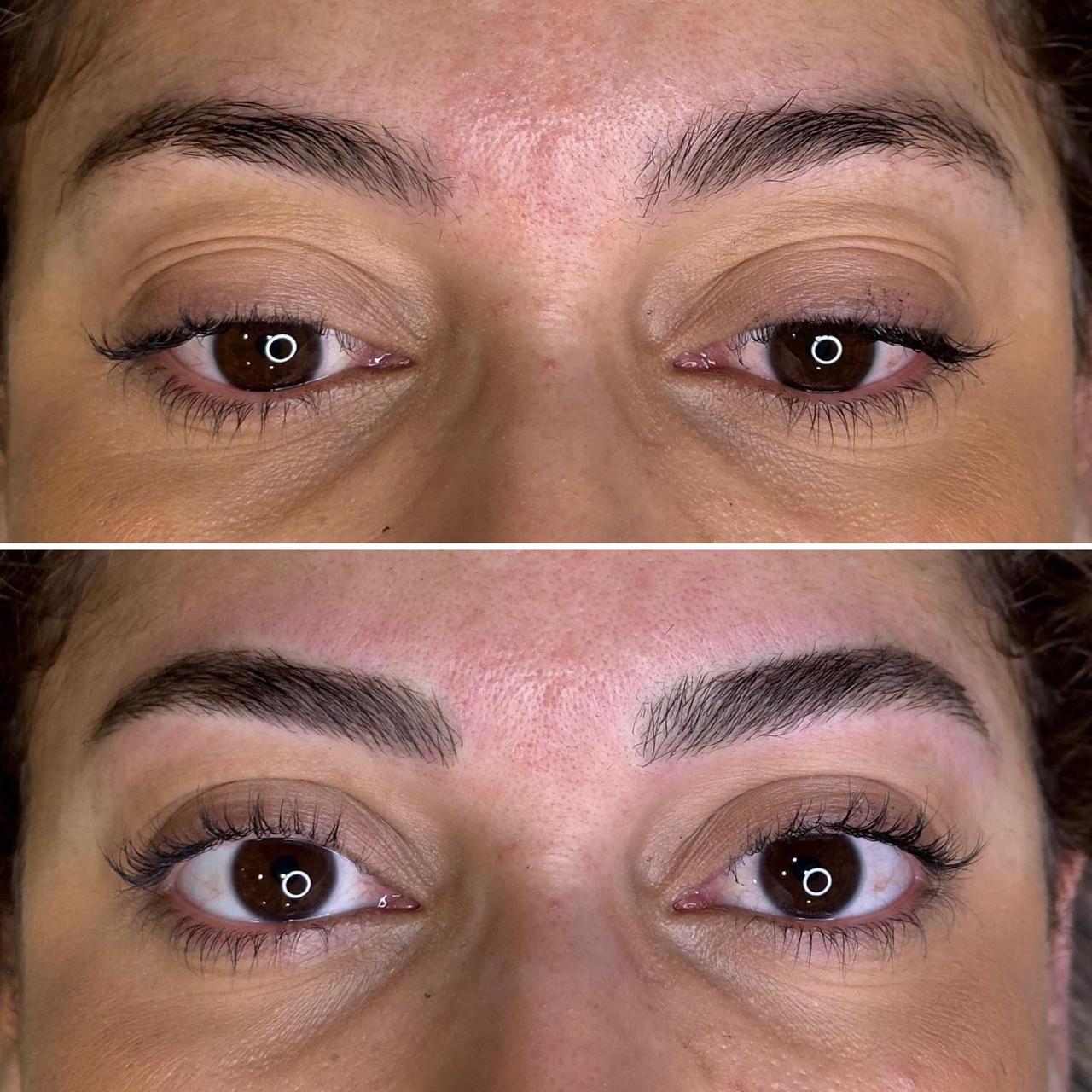 Antes e depois de microblading natural